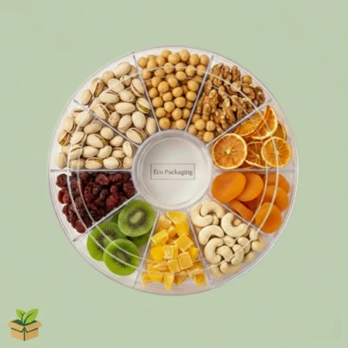 11 Portion Acrylic Round Tray – Clear Multi‑Compartment Tray