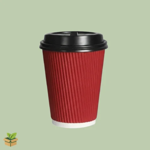 12oz Ripple Double‑Wall Coffee Cup With Lid
