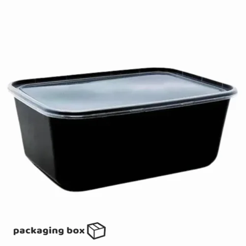 Disposable Black Plastic Food Packaging Container (1500ml)