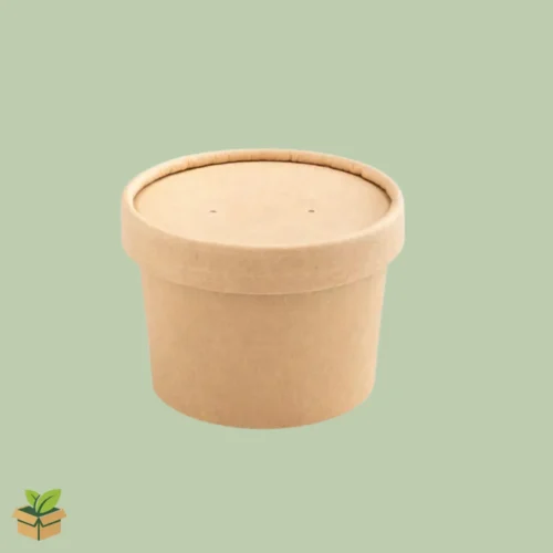 480ml Kraft Bowl With Lid – Large Food‑Grade Paper Container