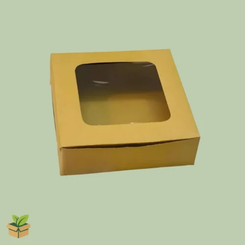 6 Brownie Box with Window | Kraft Dessert Gift Box