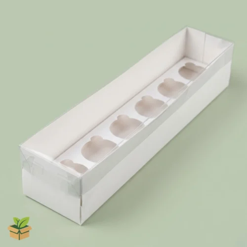 6 Cupcake Box with Clear Window - Eco-Friendly Bakery Packaging