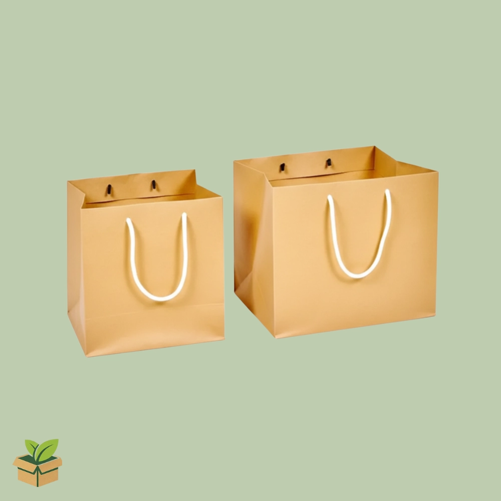 7×7×7 inch Kraft Paper Bag for 6" Cake Boxes with Rope Handles