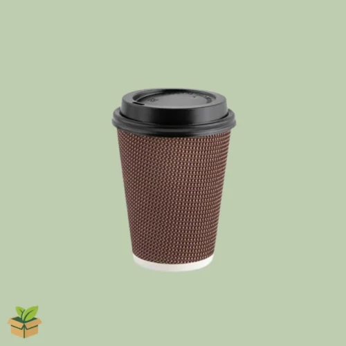 8oz Ripple Double‑Wall Coffee Cup With Lid