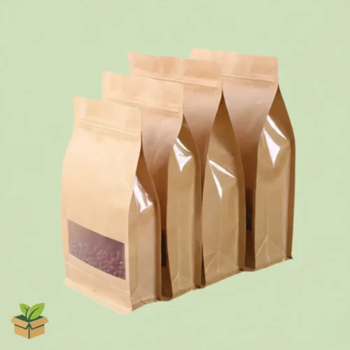 Bottom Side Gusseted Pouch with Window (10×20 cm)