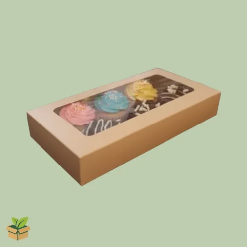 Brown Bakery Box with Window | Kraft Pastry Display Box