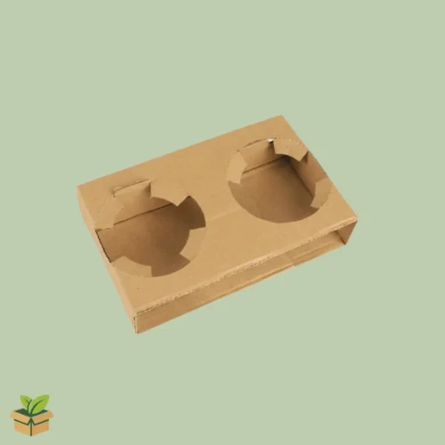Coffee Cup Carrier – 2‑Cup Kraft Cardboard Holder