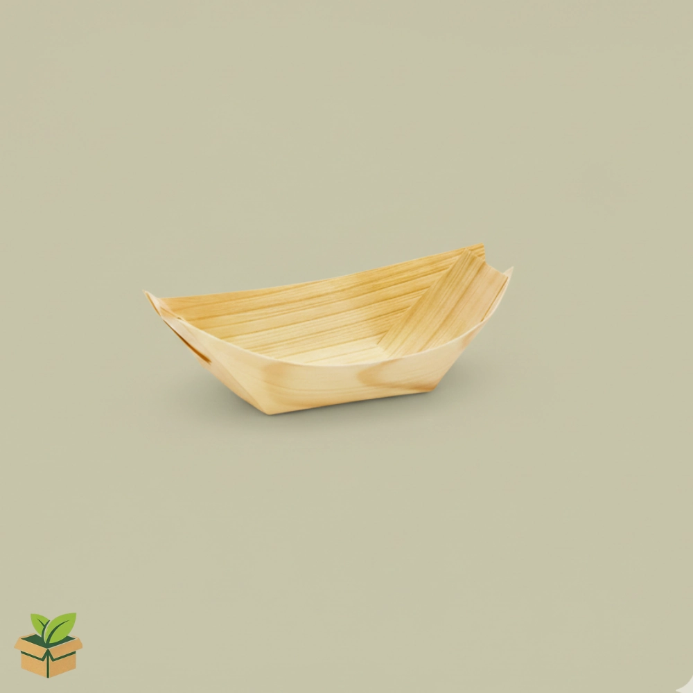 Disposable Wooden Boat Serving Tray (Small) – Eco