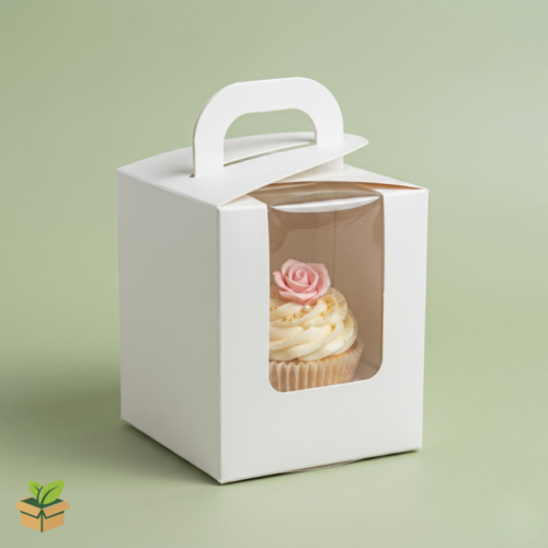 Elegant Cupcake Gift Box with Handle | Premium Dessert Packaging