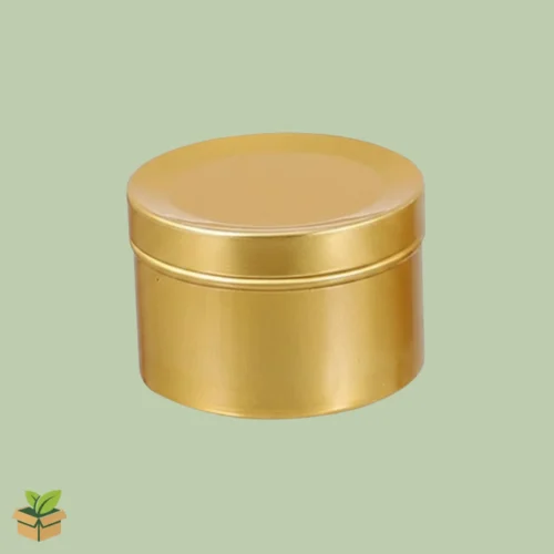 Gold Rounded Tin Box – Slip‑Lid Metal Container