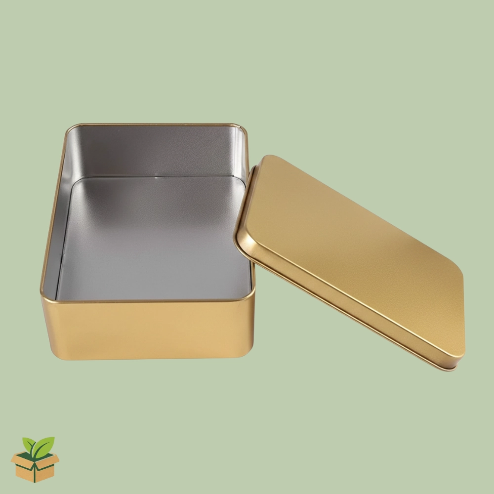 Gold Rectangular Box Gold Tin Boxes | Rectangular Reusable Metal
