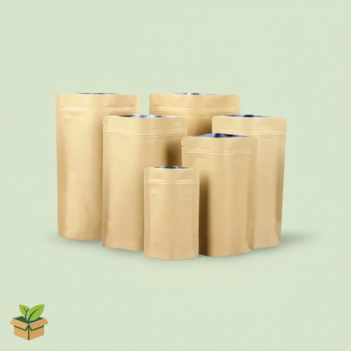 Kraft Paper with Aluminum Lamination Stand‑Up Zipper Pouches (20×30 cm)