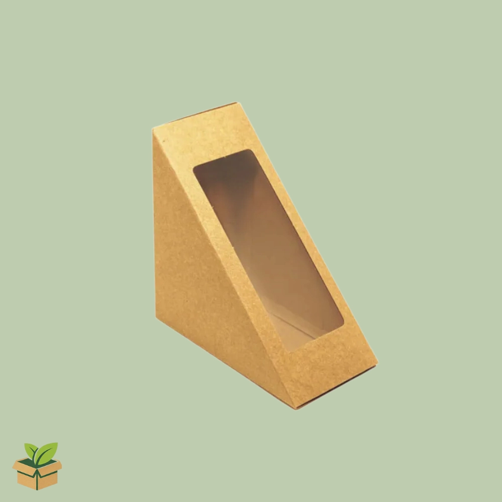 Kraft Sandwich Box With Window (Brown) – Café Display