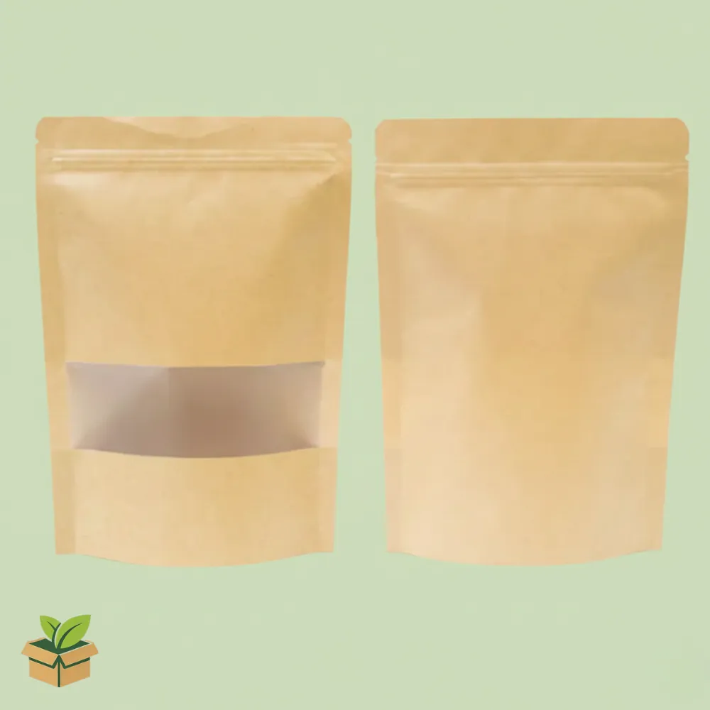 Brown Kraft Standup Pouch with Window (23×35 cm)
