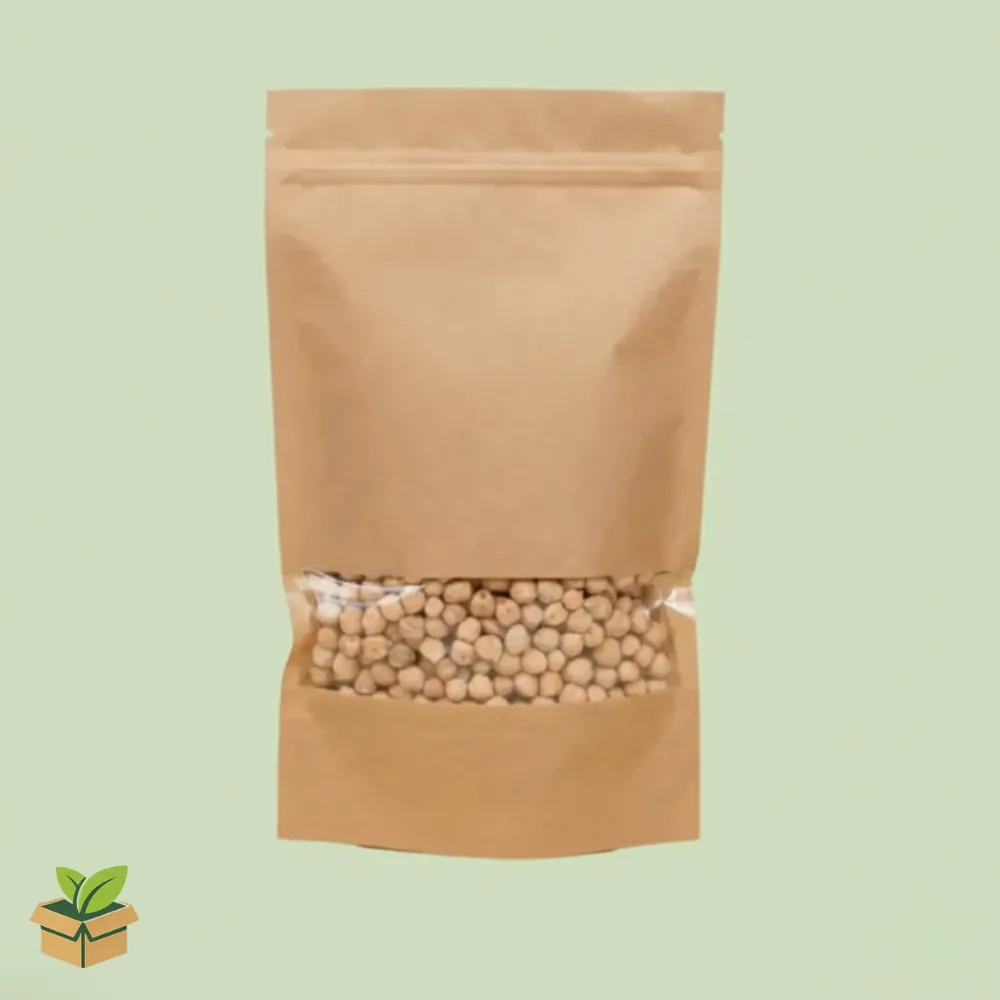Brown Kraft Standup Pouch with Window (18×26 cm)