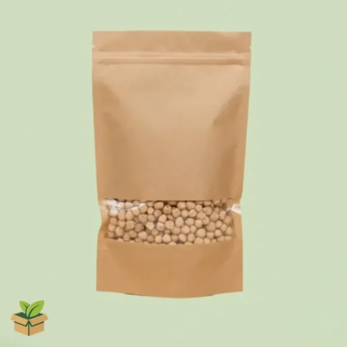 Kraft Standup Pouch 16×22 cm Brown with Window | Eco Packaging