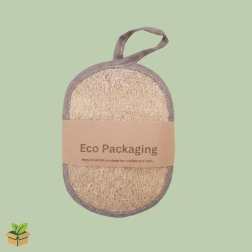 Natural Oval Loofah Scrubber – Biodegradable Exfoliating Pad