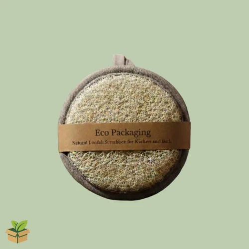 Natural Round Loofah Scrubber – Biodegradable Exfoliating Pad