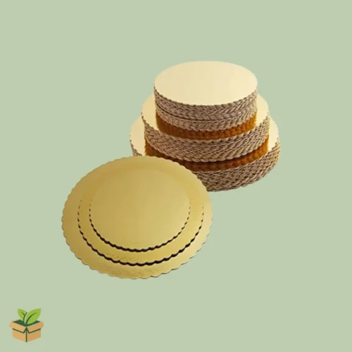 White & Golden Cake Boards – Round, Heavy‑Duty Corrugated