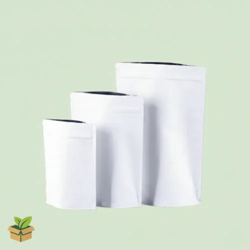 White Kraft Stand‑Up Pouches with Aluminium Lamination