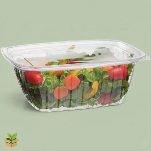 Hinged Deli Box - Clear Container with Fresh Garden Salad