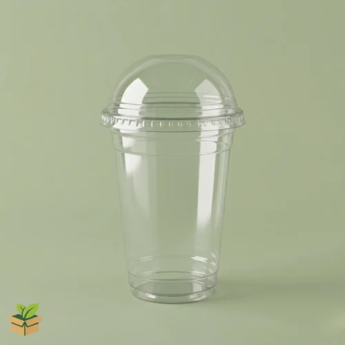 12oz Disposable Cup with Dome Lid - Clear Plastic Beverage Glass