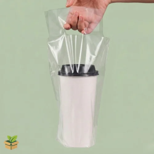 Coffee Transparent Single Handle Bag for Takeaway Drinks
