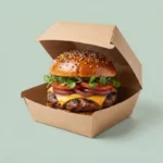 Eco-Friendly Burger Box with Fresh Cheeseburger Sustainable Packaging
