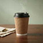 Eco-Friendly Ripple Wall Takeaway Coffee Cup with Lid Hot Beverage To-Go Cup