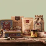 Traditional Pakistani Food Packaging — Mithai Tin, Kraft Pouches & Organic Rice Bags
