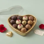 Heart Shape Chocolate Box with Gold Base – Valentine's Day Gift