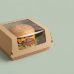 Burger Box with Window Showing Fresh Cheese Burger – EcoPackaging